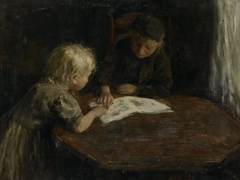 1854-Hein Kever - Bambini con un libro illustrato